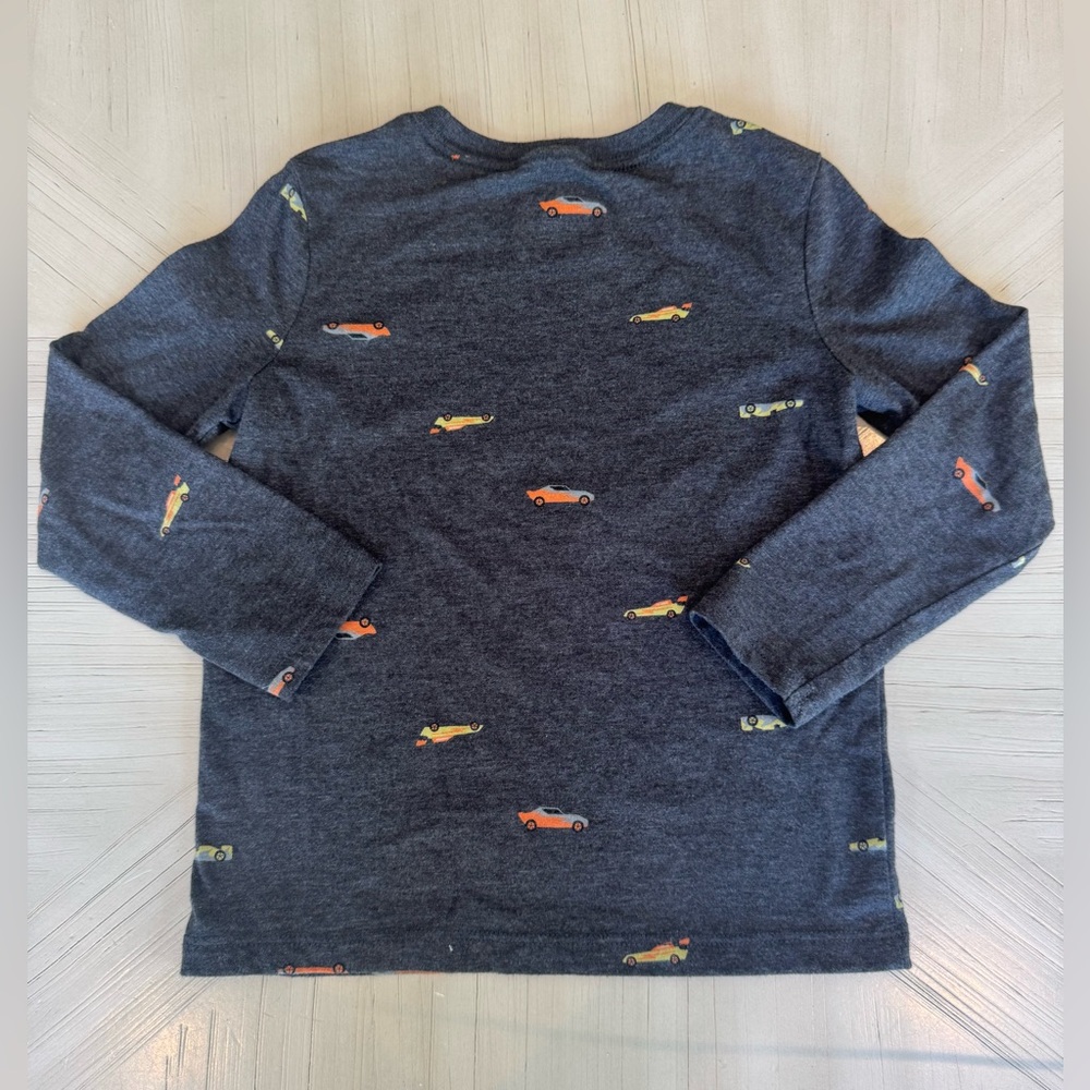 Cat & Jack - Toddler Boys’ Long Sleeve Race Car T-Shirt - Charcoal Gray (Sz  5T) - Picture 9 of 9